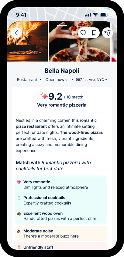 Atly place page with intent match score